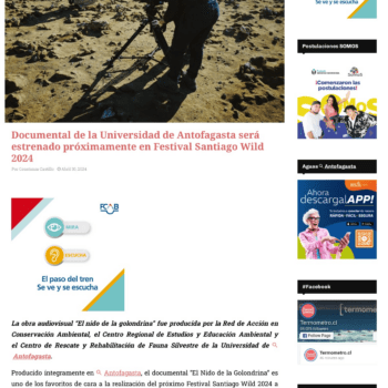 Documental de la Universidad de Antofagasta será estrenado próximamente en Festival Santiago Wild 2024